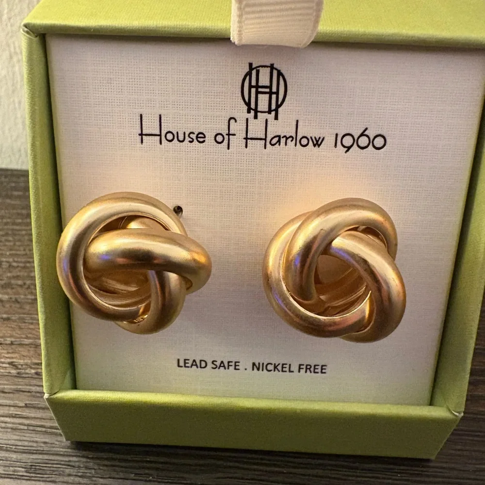 NEW House of Harlow 1960 gold earrings
